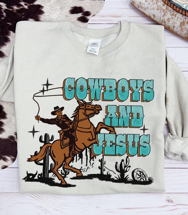 GRAPHIC TEES :: LONG SLEEVE :: Wholesale Cowboys and Jesus Vintage Sweatshirt