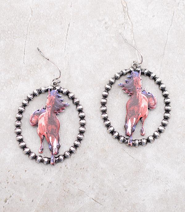 EARRINGS :: WESTERN HOOK EARRINGS :: Wholesale Western Horse Dangle Earrings