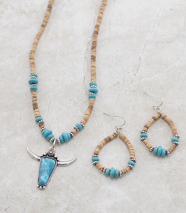NECKLACES :: WESTERN TREND :: Wholesale Western Turquoise Bead Necklace Set