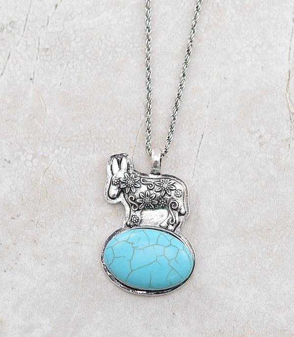 NECKLACES :: CHAIN WITH PENDANT :: Wholesale Western Turquoise Donkey Necklace