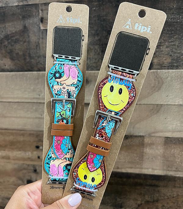 <font color=BLUE>WATCH BAND/ GIFT ITEMS</font> :: SMART WATCH BAND :: Wholesale Tipi Brand Howdy Smile Face Watch Band