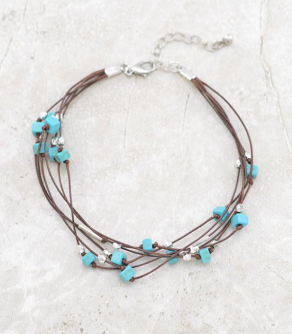 BRACELETS :: LINK :: Wholesale Turquoise Multi Strand Bracelet