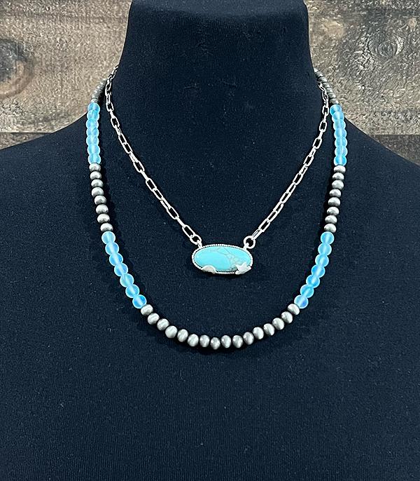 NECKLACES :: WESTERN TREND :: Wholesale Western Turquoise Layered Necklace 