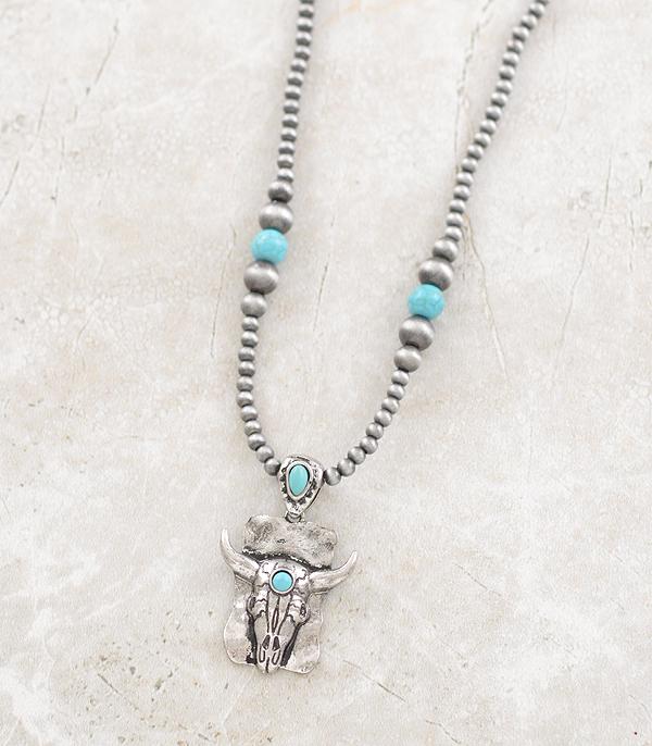 NECKLACES :: WESTERN TREND :: Wholesale Steer Skull Navajo Pearl Necklace