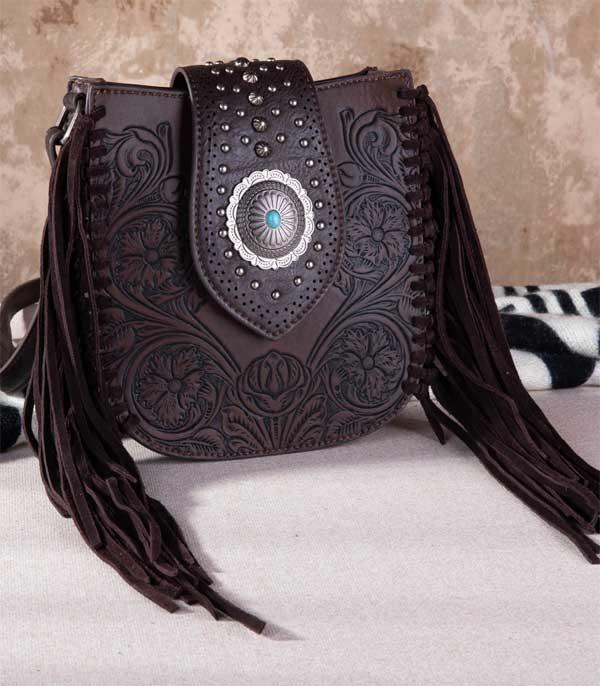 New Arrival :: Wholesale Tooled Concealed Carry Fringe Crossbody 