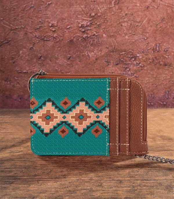 MONTANAWEST BAGS :: MENS WALLETS I SMALL ACCESSORIES :: Wholesale Wrangler Aztec Mini Zip Card Case