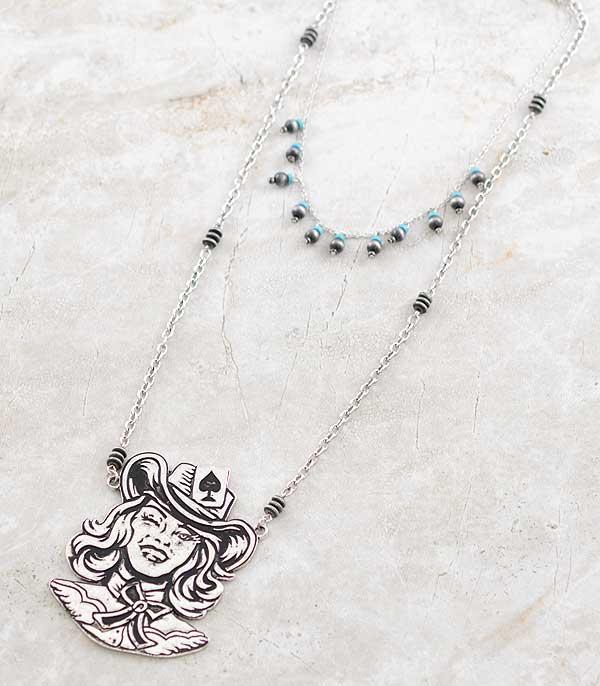 New Arrival :: Wholesale Ace Cowgirl Layered Necklace