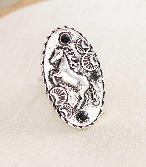 New Arrival :: Wholesale Western Horse Oval Cuff Ring