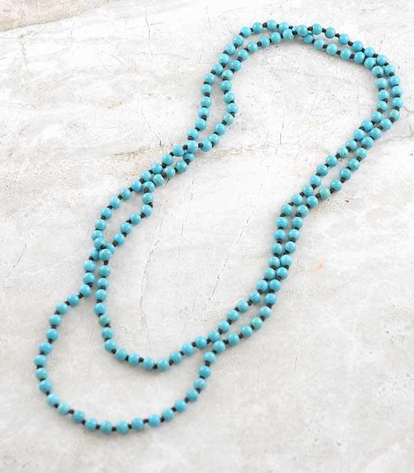 NECKLACES :: WESTERN LONG NECKLACES :: Wholesale 60" Turquoise Stone Bead Necklace