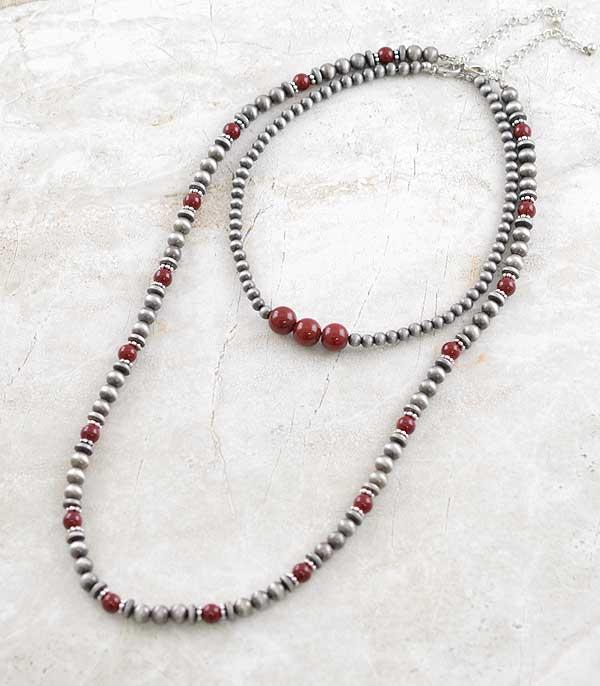 New Arrival :: Wholesale 2PC Set Navajo Pearl Necklace 