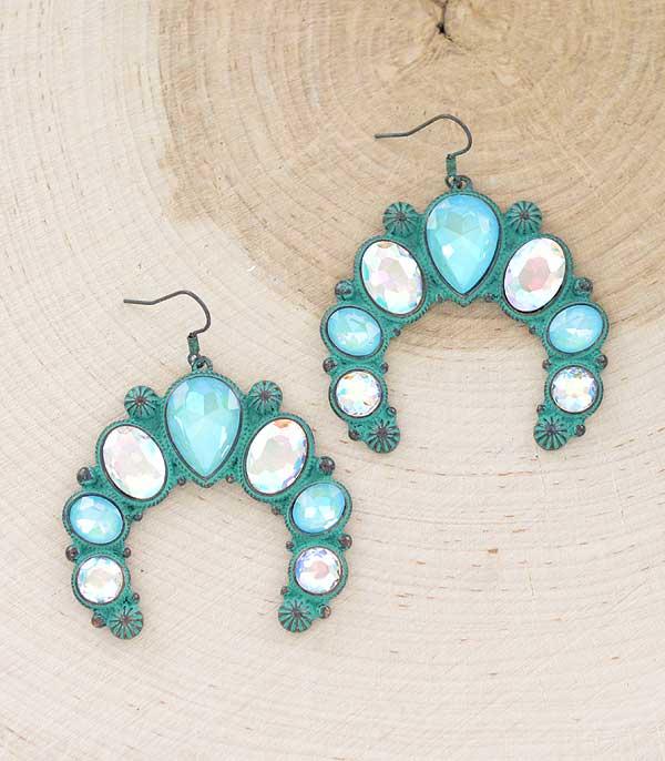 New Arrival :: Wholesale Sqaush Blossom Stone Earrings