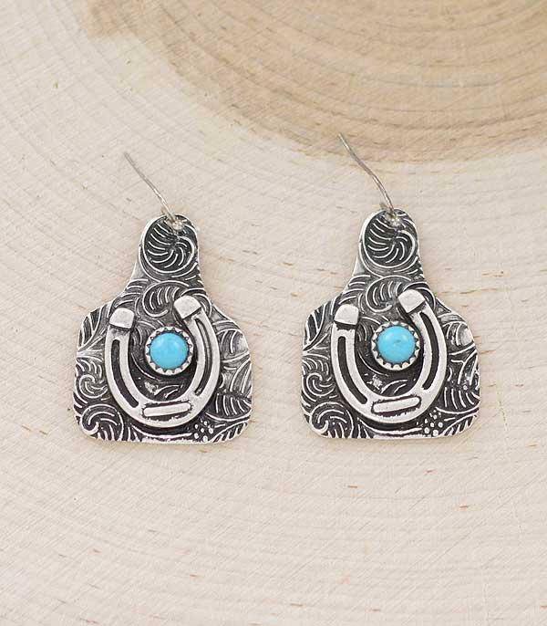 WHAT'S NEW :: Wholesale Western Horseshoe Cattle Tag Earrings
