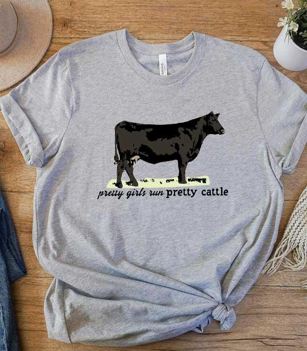 GRAPHIC TEES :: GRAPHIC TEES :: Wholesale Pretty Girls Run Pretty Cattle Tshirt