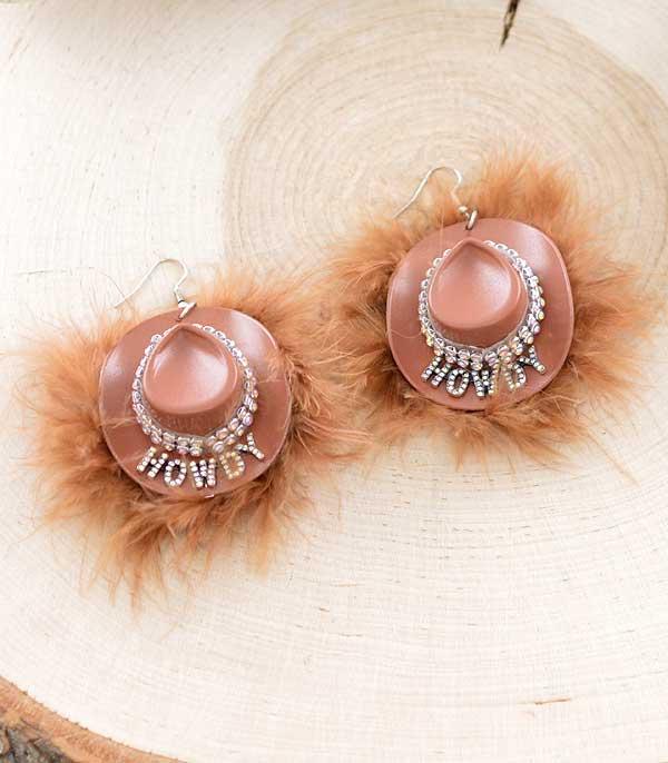 EARRINGS :: WESTERN HOOK EARRINGS :: Wholesale Tipi Brand Cowgirl Hat Earrings