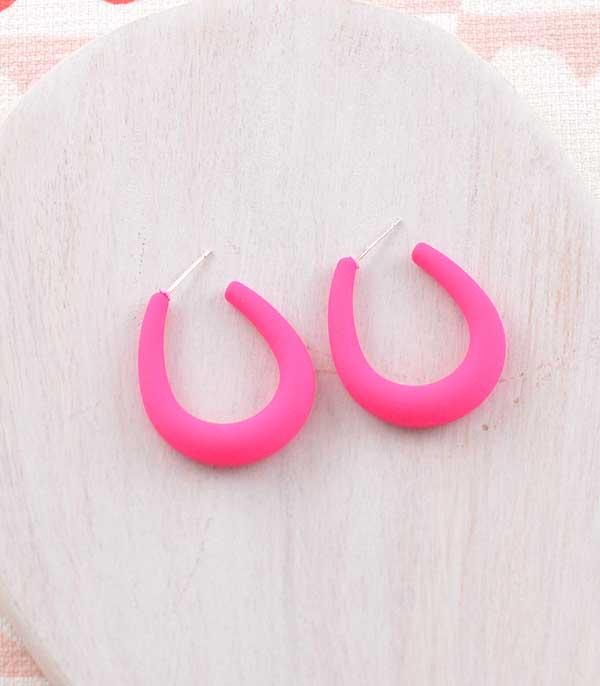 EARRINGS :: HOOP EARRINGS :: Wholesale Valentines Day Pink Hoop Earrings