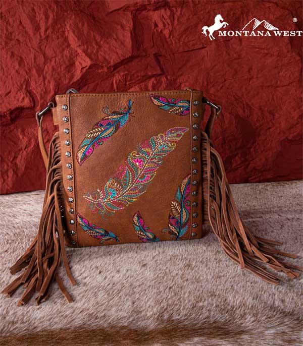 MONTANAWEST BAGS :: CROSSBODY BAGS :: Wholesale Feather Embroidered Concealed Carry Bag