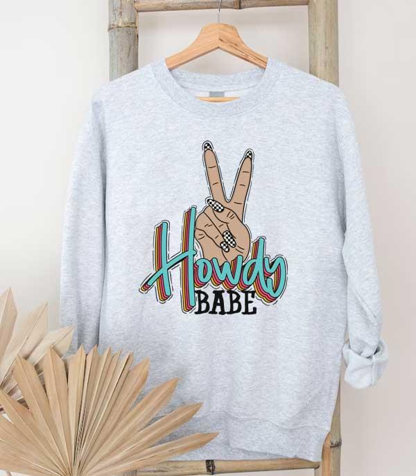 GRAPHIC TEES :: LONG SLEEVE :: Wholesale Howdy Babe Graphic Sweatshirt