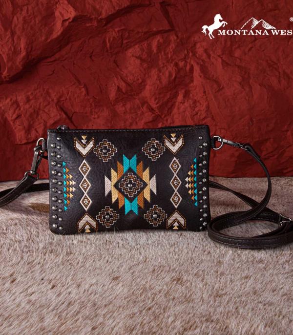 MONTANAWEST BAGS :: CROSSBODY BAGS :: Wholesale Montana West Aztec Clutch Crossbody