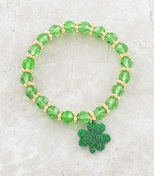 BRACELETS :: STRETCH-BEAD :: Wholesale St Patricks Day Bead Bracelet
