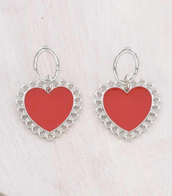 EARRINGS :: TRENDY EARRINGS :: Wholesale Heart Dangle Earrings
