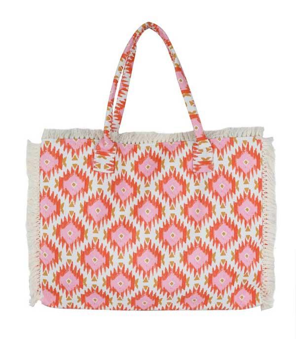 HANDBAGS :: FASHION :: Wholesale Boho Pattern Fringe Tote Bag