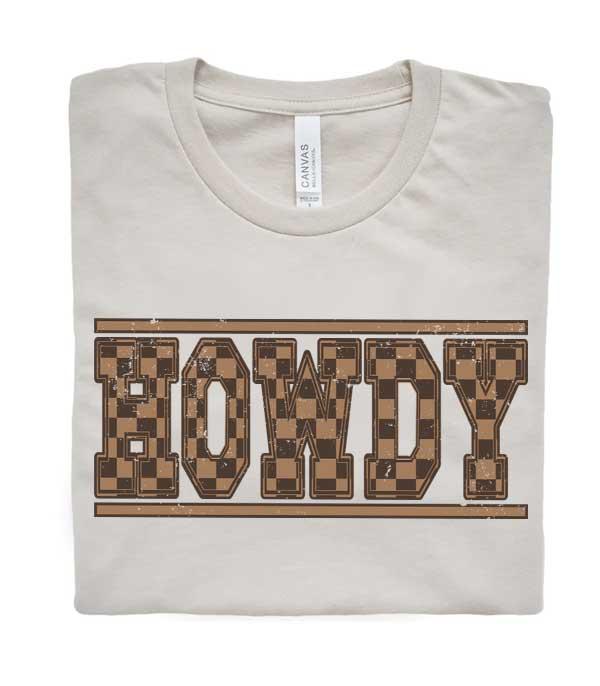 GRAPHIC TEES :: GRAPHIC TEES :: Wholesale Checkerboard Howdy Graphic Tshirt
