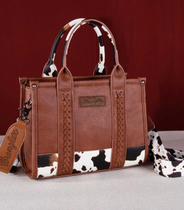 MONTANAWEST BAGS :: WESTERN PURSES :: Wholesale Wrangler Cow Pattern Tote Crossbody Bag
