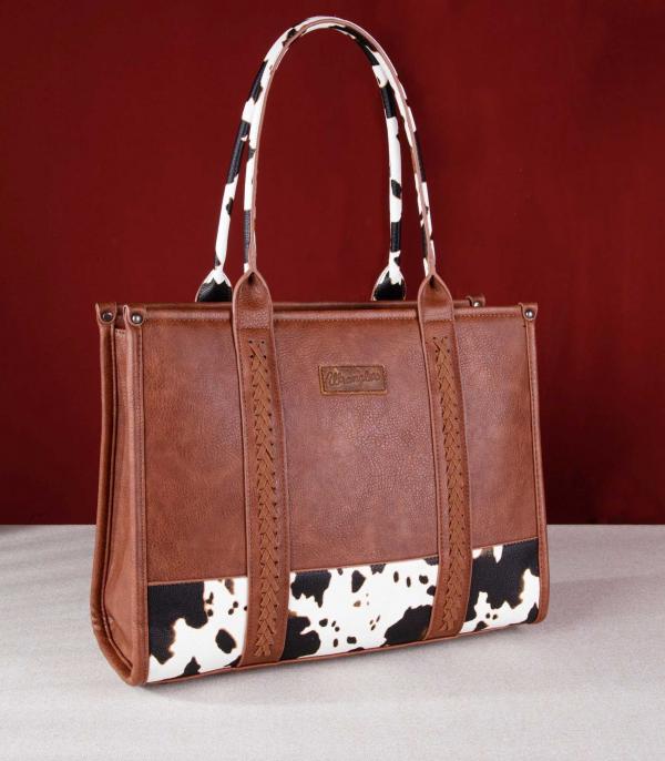 MONTANAWEST BAGS :: WESTERN PURSES :: Wholesale Wrangler Cow Pattern Tote