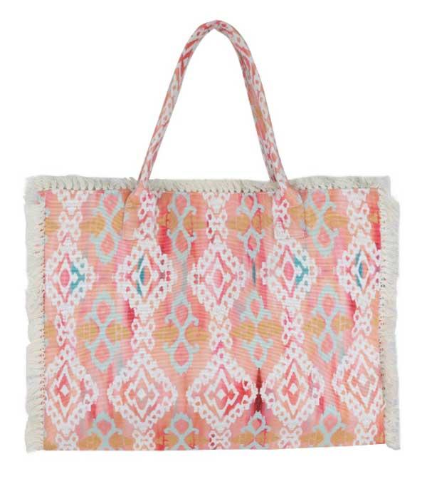 HANDBAGS :: FASHION :: Wholesale Boho Pattern Fringe Tote Bag
