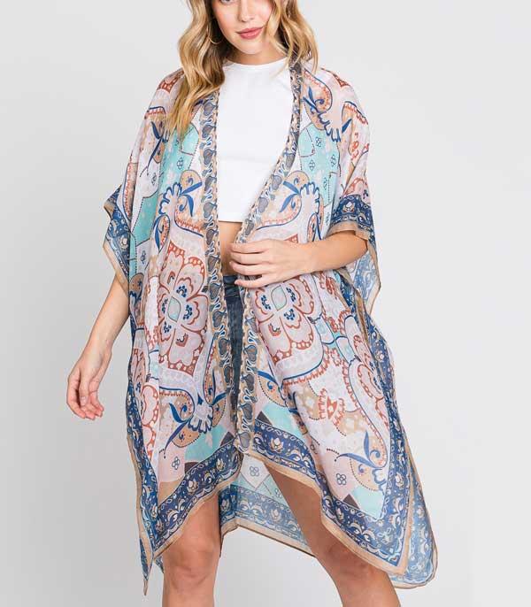 WHAT'S NEW :: Wholesale Boho Paisley Print Kimono 