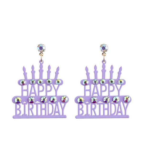 EARRINGS :: TRENDY EARRINGS :: Wholesale Happy Birthday Cake Earrings