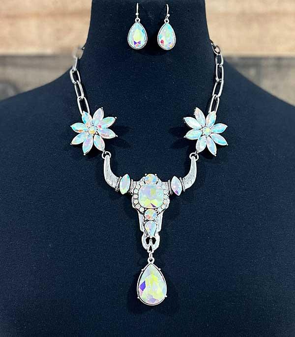 NECKLACES :: WESTERN TREND :: Wholesale Tipi Brand Glass Stone Glam Necklace Set