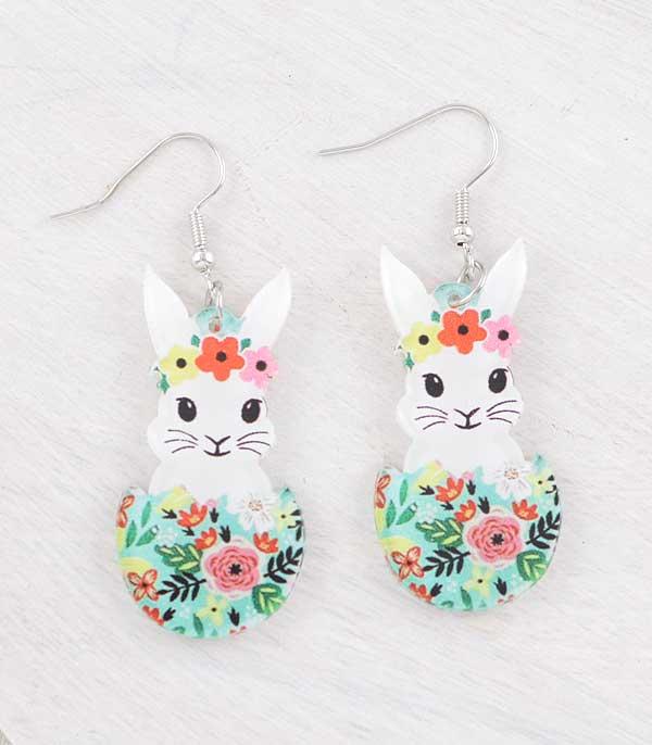 EARRINGS :: TRENDY EARRINGS :: Wholesale Flower Spring Bunny Earrings