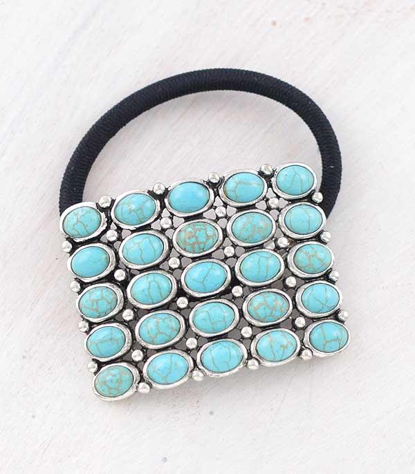 New Arrival :: Wholesale Tipi Brand Turquoise Ponytail Hair Tie