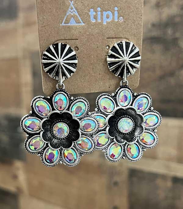 WHAT'S NEW :: Wholesale Western Glass Stone Flower Earrings