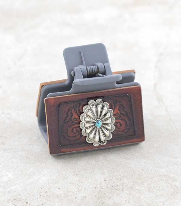 WHAT'S NEW :: Wholesale Western Concho Leather Hair Clip