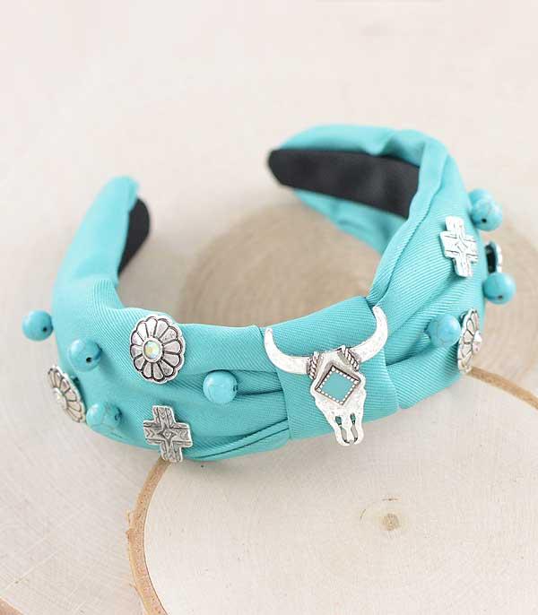 WHAT'S NEW :: Wholesale Western Concho Turquoise Headband
