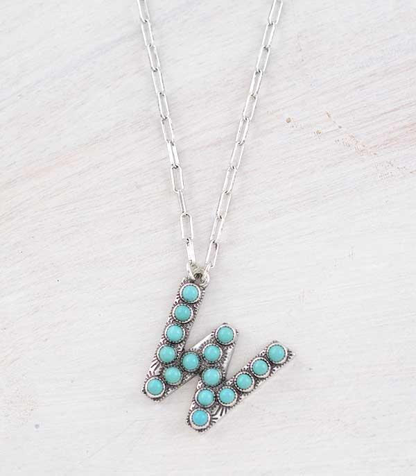 WHAT'S NEW :: Wholesale Turquoise Initial Pendant Necklace