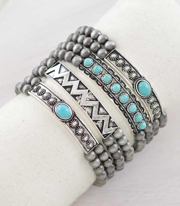 WHAT'S NEW :: Wholesale Western Navajo Pearl Stacked Bracelet 