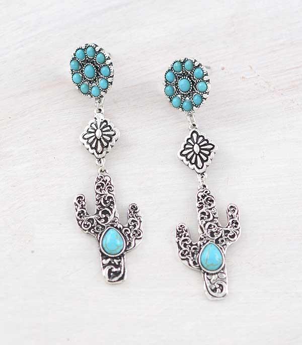 WHAT'S NEW :: Wholesale Western Turquoise Cactus Earrings
