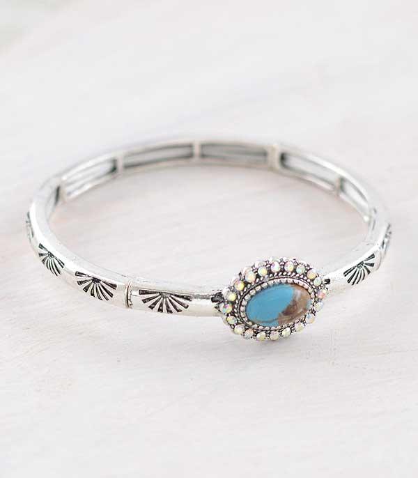 WHAT'S NEW :: Wholesale Western Turquoise Oval Stone Bracelet