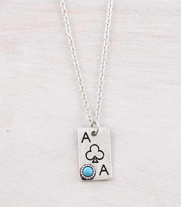 NECKLACES :: CHAIN WITH PENDANT :: Wholesale Western Ace Card Pendant Necklace