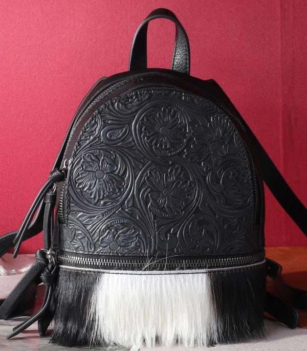 New Arrival :: Wholesale Trinity Ranch Cowhide Tooling Backpack