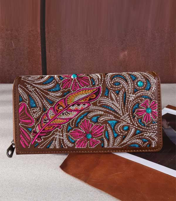WHAT'S NEW :: Wholesale Montana West Feather Floral Wallet