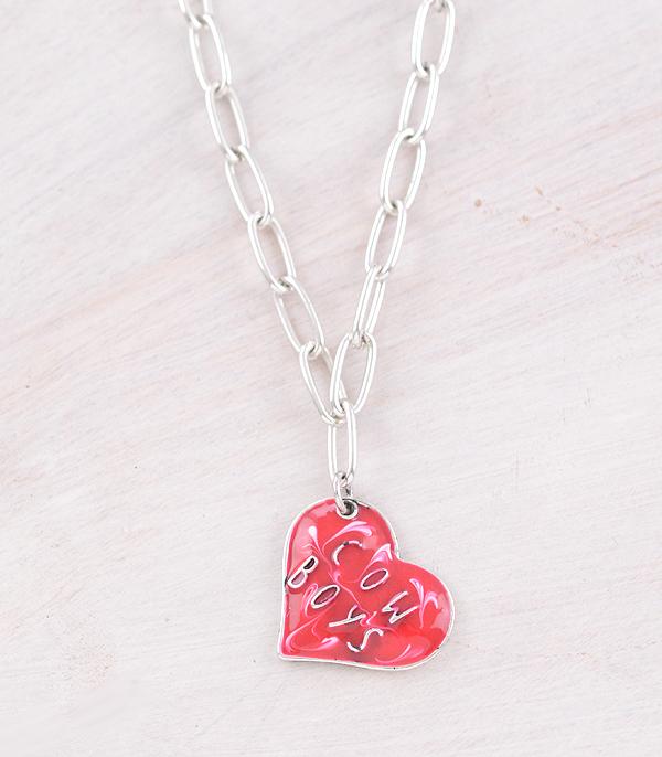NECKLACES :: WESTERN TREND :: Wholesale Cowboy Heart Pendant Necklace