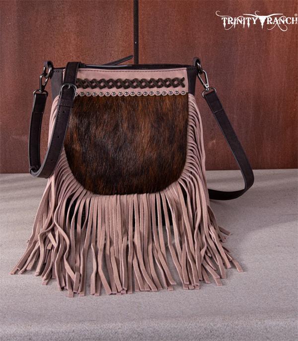 New Arrival :: Wholesale Trinity Ranch Cowhide Fringe Crossbody 