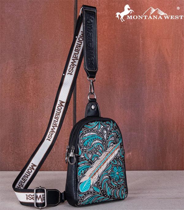 WHAT'S NEW :: Wholesale Montana West Feather Embroider Sling Bag