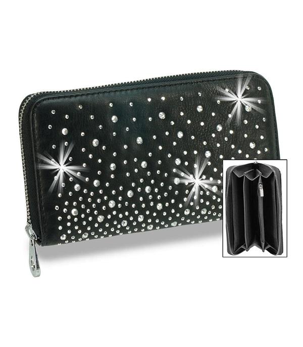 WHAT'S NEW :: Wholesale Clear Stone Zip-Around Wallet
