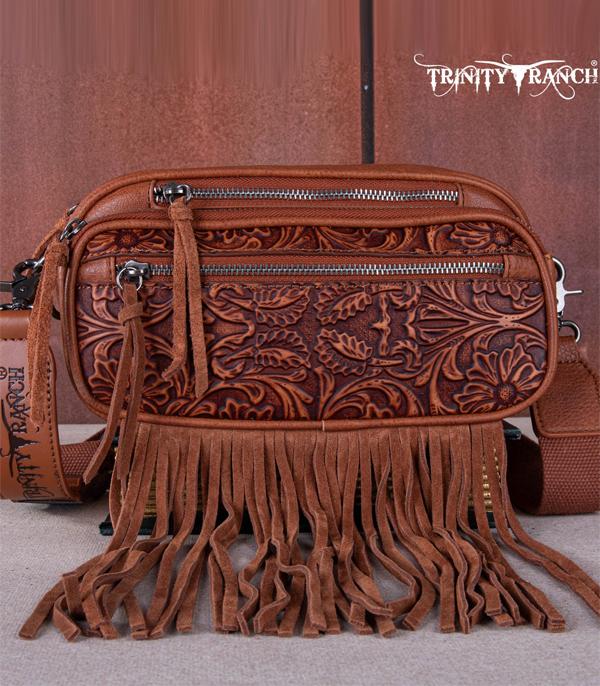 New Arrival :: Wholesale Trinity Ranch Floral Tooled Belt Bag