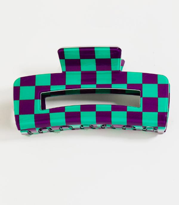 New Arrival :: Wholesale Checkered Print Hair Claw Clip